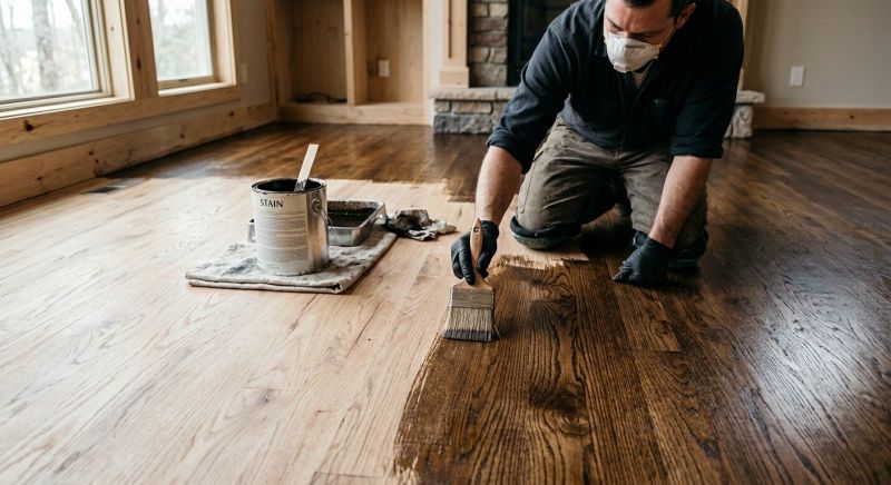 Walnut Floor Staining in Overland Park, KS