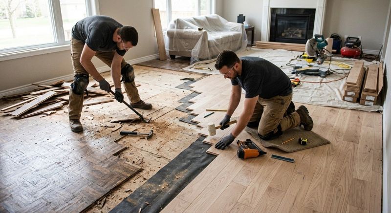 Dark Wood Floor Installation in Manassas, VA