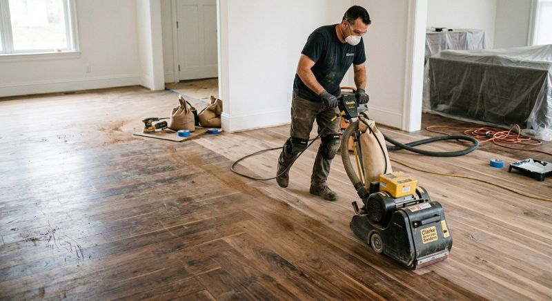 Walnut Floor Staining in Olathe, KS